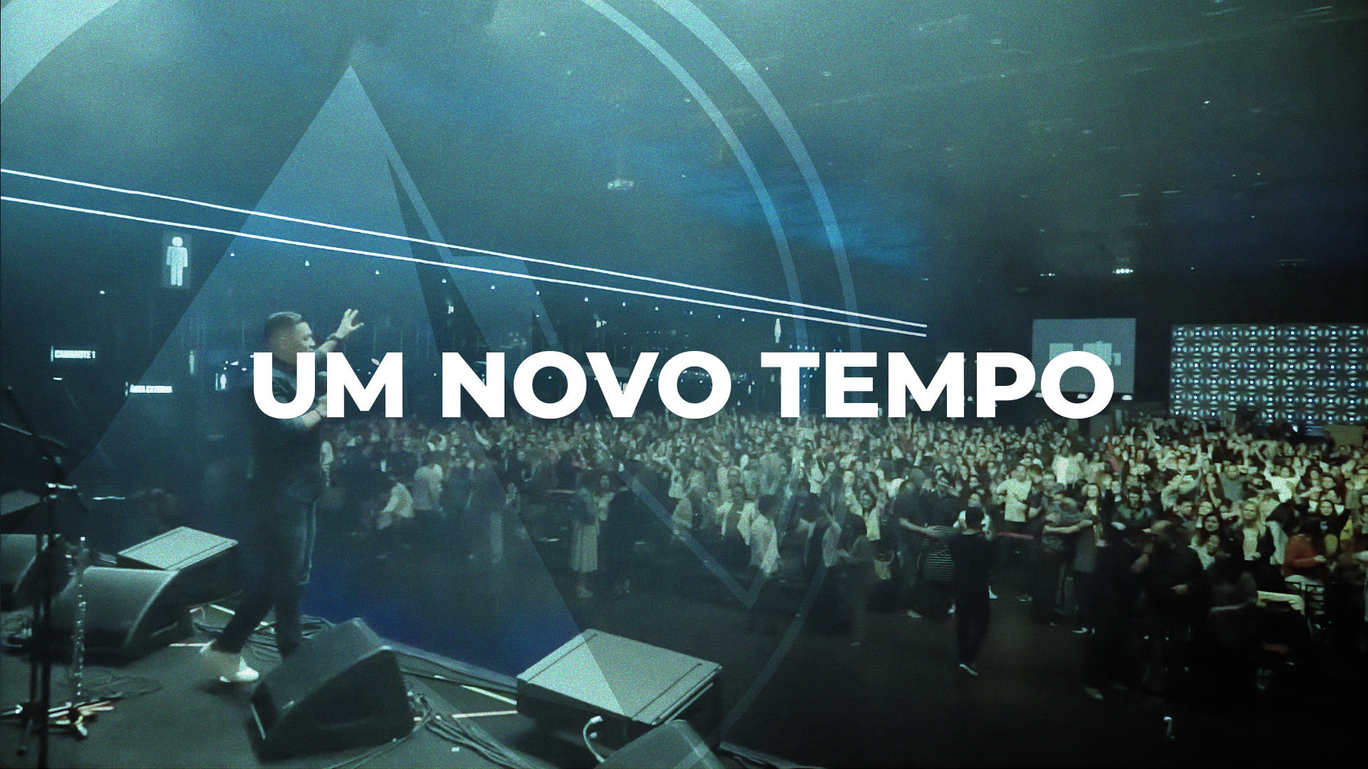 "Um novo tempo" — identidade em uso ao vivo.